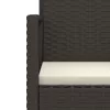  fekete polyrattan kerti fotel párnával