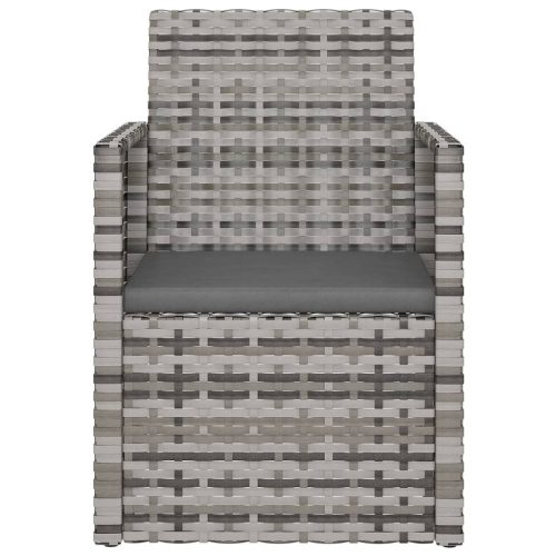  szürke polyrattan kerti fotel párnával