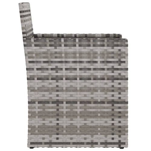  szürke polyrattan kerti fotel párnával