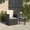  fekete polyrattan kerti fotel párnákkal