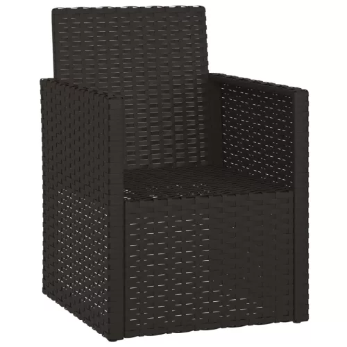  fekete polyrattan kerti fotel párnákkal