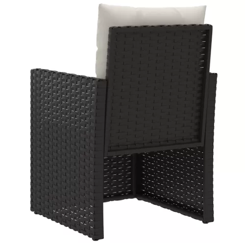  fekete polyrattan kerti fotel párnákkal