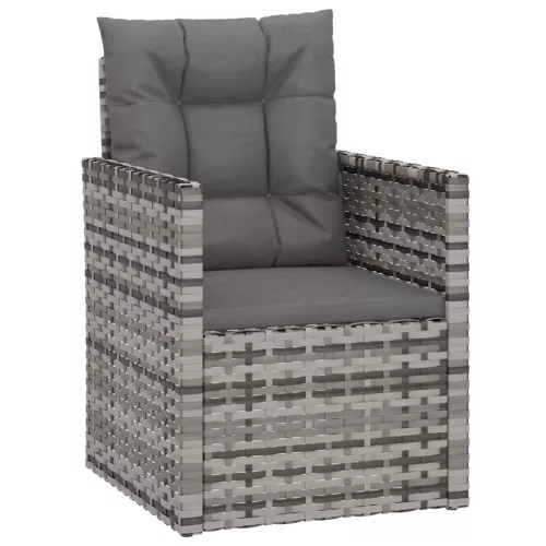 szürke polyrattan kerti fotel párnákkal