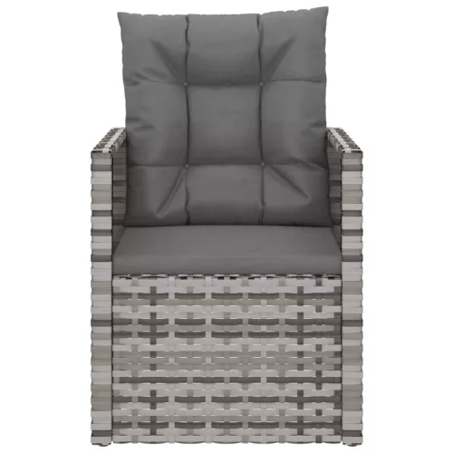  szürke polyrattan kerti fotel párnákkal