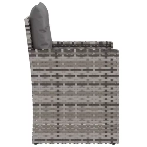  szürke polyrattan kerti fotel párnákkal