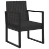  fekete polyrattan kerti fotel párnával