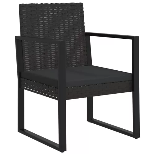  fekete polyrattan kerti fotel párnával