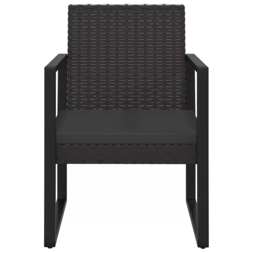  fekete polyrattan kerti fotel párnával