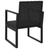  fekete polyrattan kerti fotel párnával