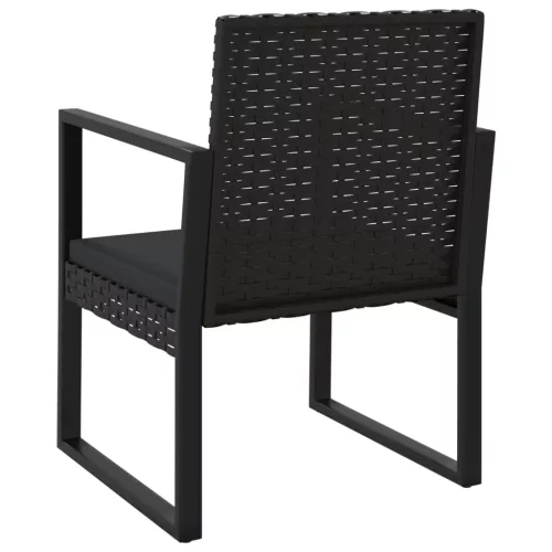  fekete polyrattan kerti fotel párnával