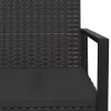  fekete polyrattan kerti fotel párnával