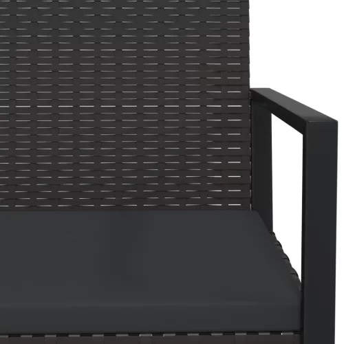  fekete polyrattan kerti fotel párnával