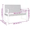  fekete polyrattan kerti pad párnákkal 106 cm