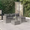  3 részes szürke polyrattan kerti ülőgarnitúra párnákkal