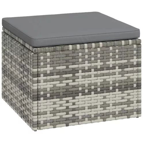  3 részes szürke polyrattan kerti ülőgarnitúra párnákkal