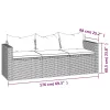  3 részes szürke polyrattan kerti ülőgarnitúra párnákkal