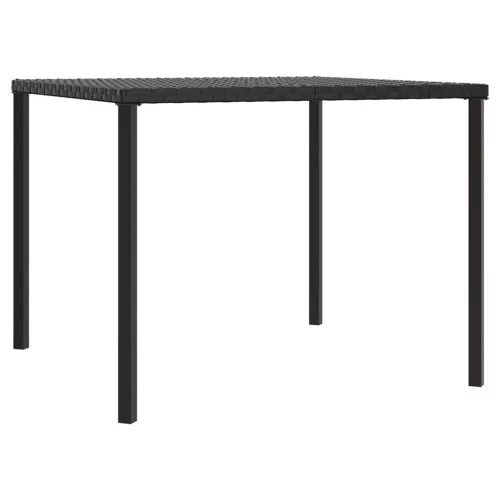  2 részes fekete polyrattan kerti étkezőgarnitúra párnával