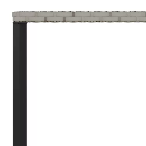  2 részes szürke polyrattan kerti étkezőgarnitúra párnákkal
