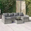  2 részes szürke polyrattan kerti ülőgarnitúra párnákkal