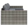  2 részes szürke polyrattan kerti ülőgarnitúra párnákkal