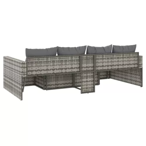  2 részes szürke polyrattan kerti ülőgarnitúra párnákkal
