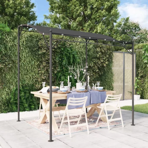  antracitszürke szövet és acél pavilon 2 x 2,3 m 180 g/m²