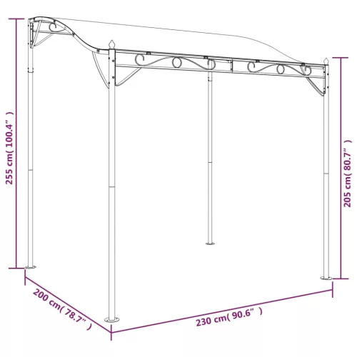  antracitszürke szövet és acél pavilon 2 x 2,3 m 180 g/m²