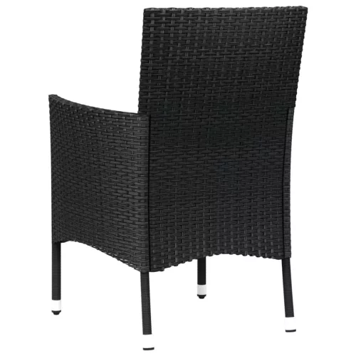  2 db fekete polyrattan kerti szék párnákkal (csak Egyesült Királyság/Írország/FI/NO)