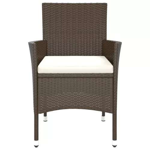  4 db barna polyrattan kerti szék párnákkal (csak Egyesült Királyság/Írország/FI/NO)