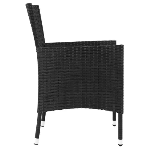  4 db fekete polyrattan kerti szék párnákkal (csak Egyesült Királyság/Írország/FI/NO)