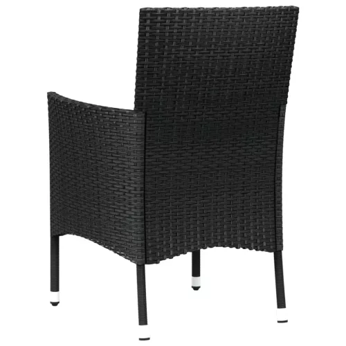  4 db fekete polyrattan kerti szék párnákkal (csak Egyesült Királyság/Írország/FI/NO)