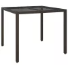  Kert étkezőasztal barna 90x90x75 cm polirattan