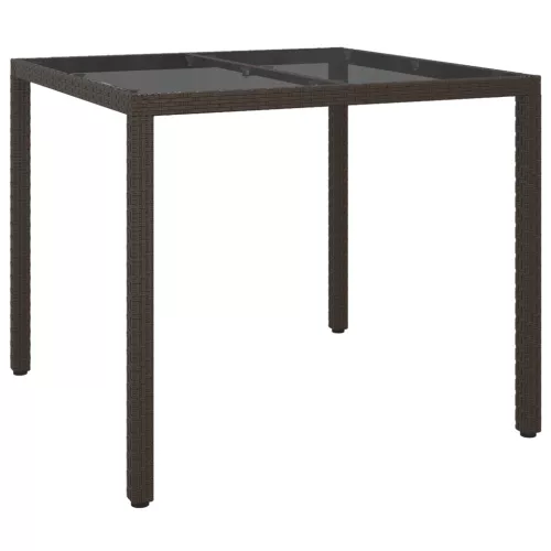  Kert étkezőasztal barna 90x90x75 cm polirattan