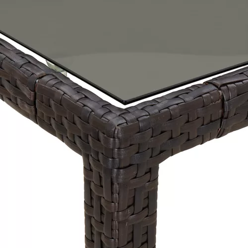  Kert étkezőasztal barna 90x90x75 cm polirattan