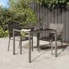  Kerti Étkezőasztal Szürke 90x90x75 cm Polirattan