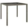  Kerti Étkezőasztal Szürke 90x90x75 cm Polirattan