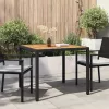  Kerti Asztal Fekete 90 x 90 x 75 cm polirattan