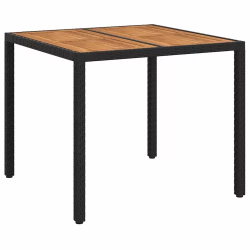  Kerti Asztal Fekete 90 x 90 x 75 cm polirattan