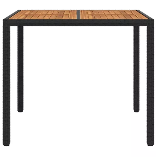  Kerti Asztal Fekete 90 x 90 x 75 cm polirattan