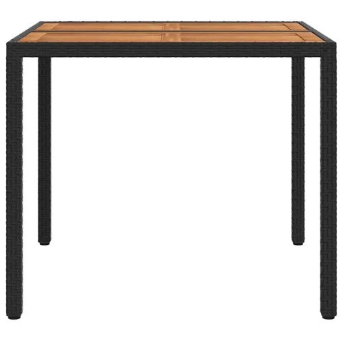  Kerti Asztal Fekete 90 x 90 x 75 cm polirattan