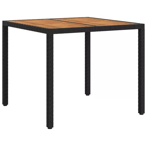  Kerti Asztal Fekete 90 x 90 x 75 cm polirattan