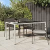  Kert Étkezőasztal Fehér 150x90x75 cm Polirattan