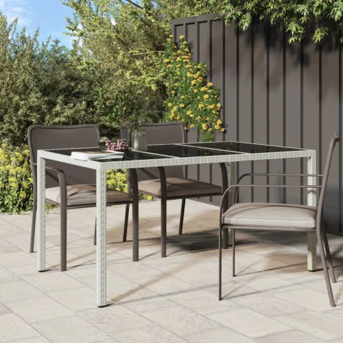  Kert Étkezőasztal Fehér 150x90x75 cm Polirattan
