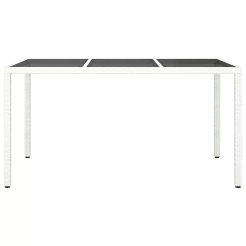  Kert Étkezőasztal Fehér 150x90x75 cm Polirattan