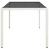  Kert Étkezőasztal Fehér 150x90x75 cm Polirattan