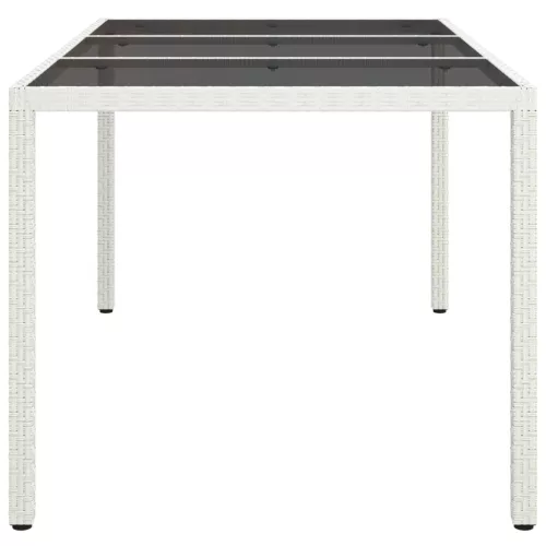  Kert Étkezőasztal Fehér 150x90x75 cm Polirattan
