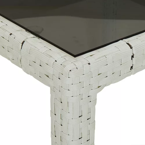  Kert Étkezőasztal Fehér 150x90x75 cm Polirattan