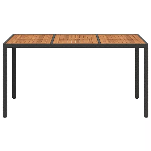  Kerti Asztal Fekete 150 x 90 x 75 cm polirattan