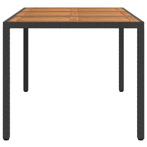  Kerti Asztal Fekete 150 x 90 x 75 cm polirattan