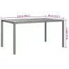  Kerti Asztal Fekete 150 x 90 x 75 cm polirattan